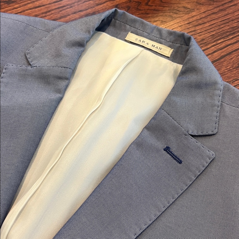 Men’s Zara Blazer Blue Size US 38 - Picture 2 of 10